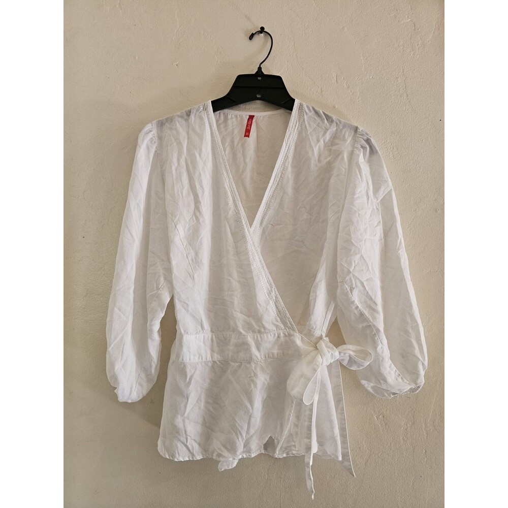 Alp n Rock Mila Embroidered Wrap Blouse Top White Size Small